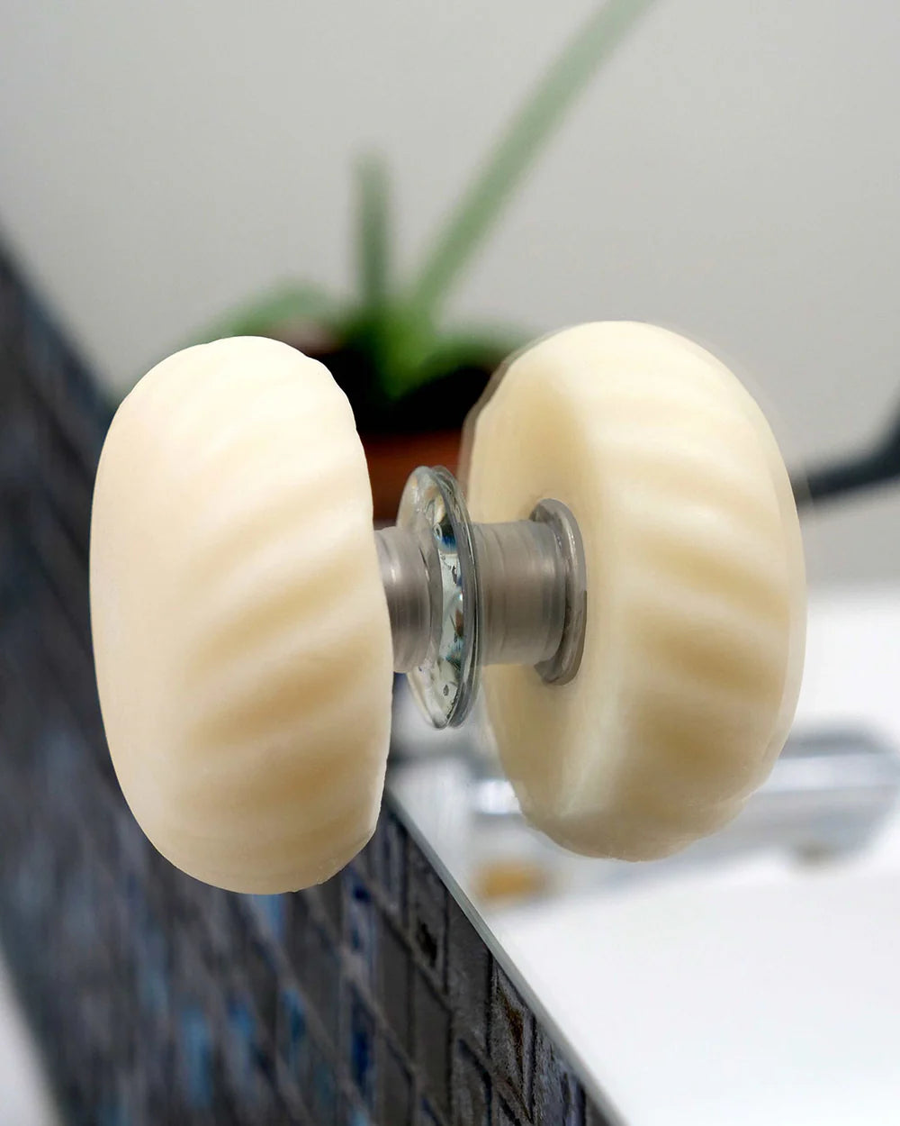 Magnetic soap dish with suction cup